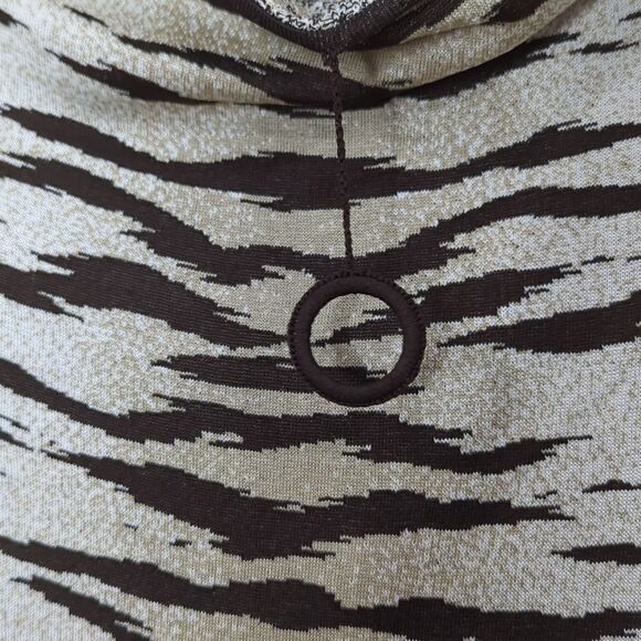 Ming Wang Sweater Dress Petite Small Cowl Neck Brown Animal Print - Picture 3 of 10